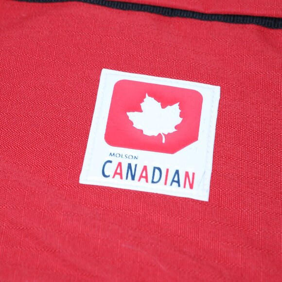 Molson Canadian Large Duffle Bag Travel Hockey Sports Gym Red Black White NEW - Picture 8 of 9